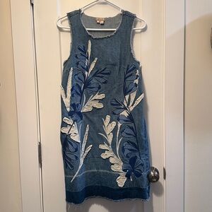 Holding Horses Anthropology Blue Denim Dress size S